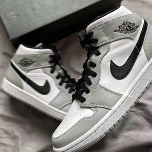 🖤Air Jordan 1 Mid GS Light Smoke Grey